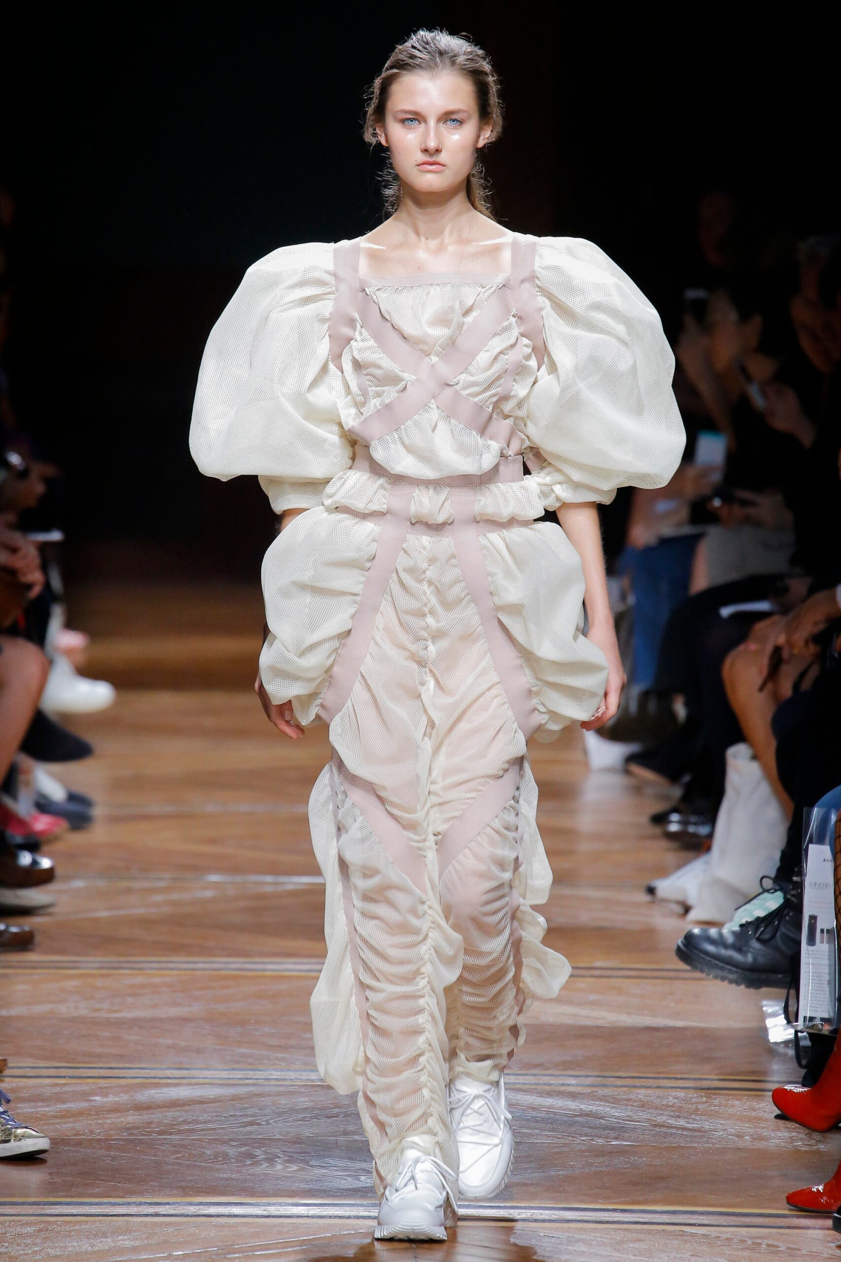 white silk fitted dress