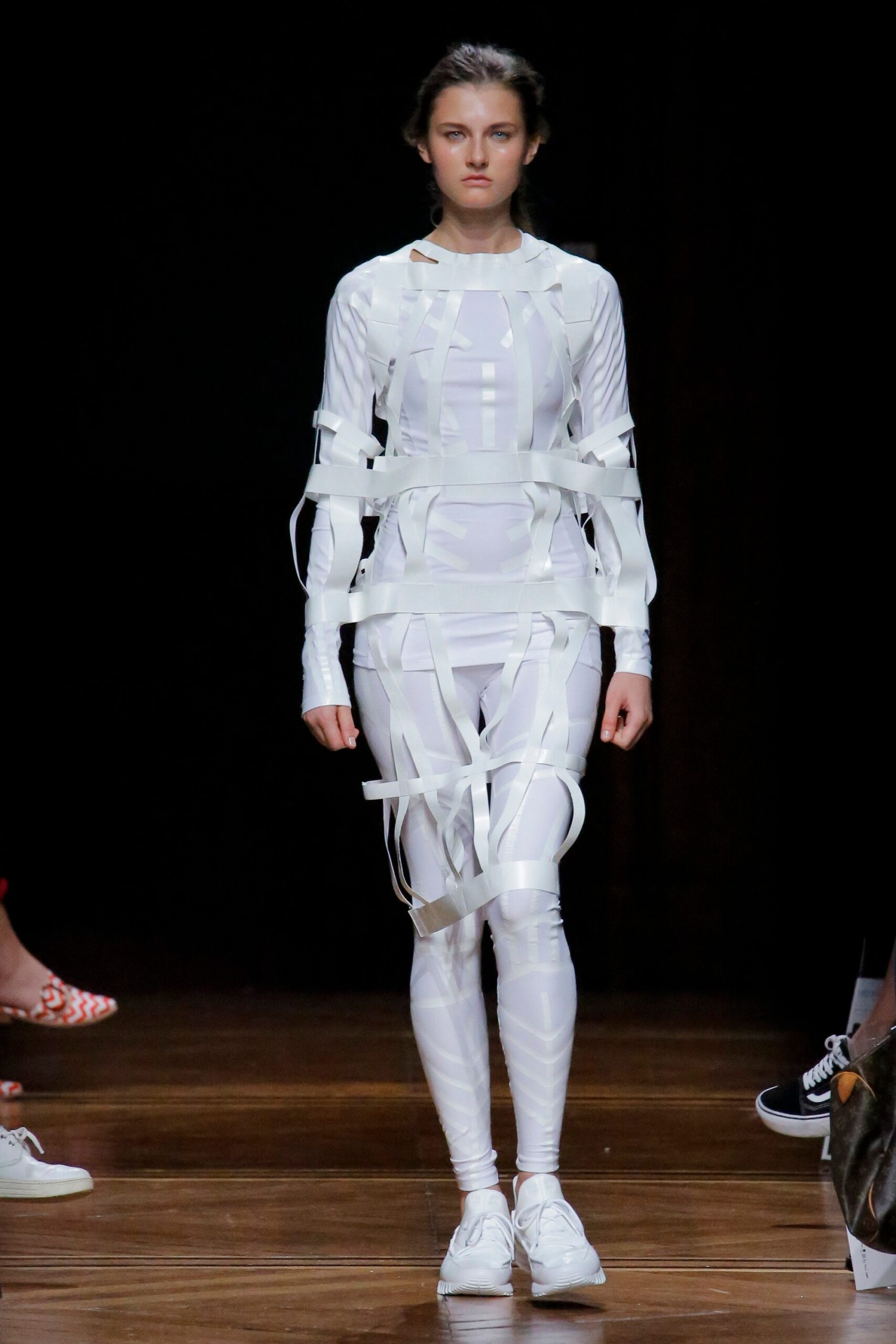 white fitted catsuit