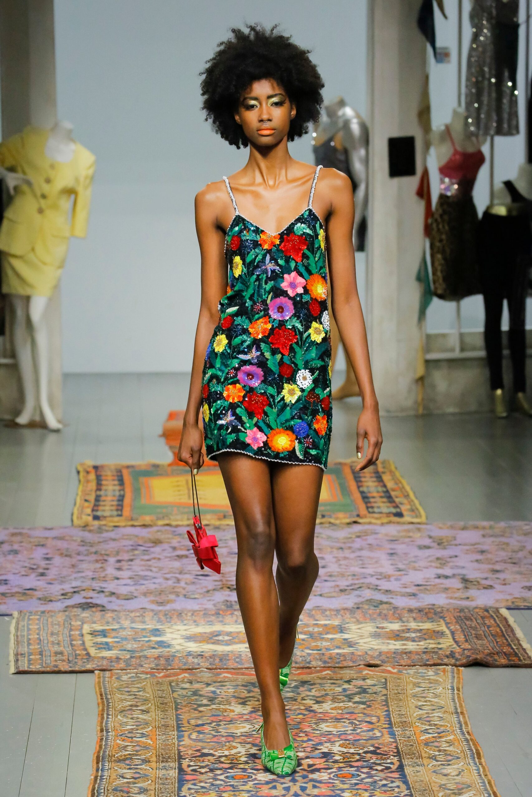 multi-colored sequin mini-dress