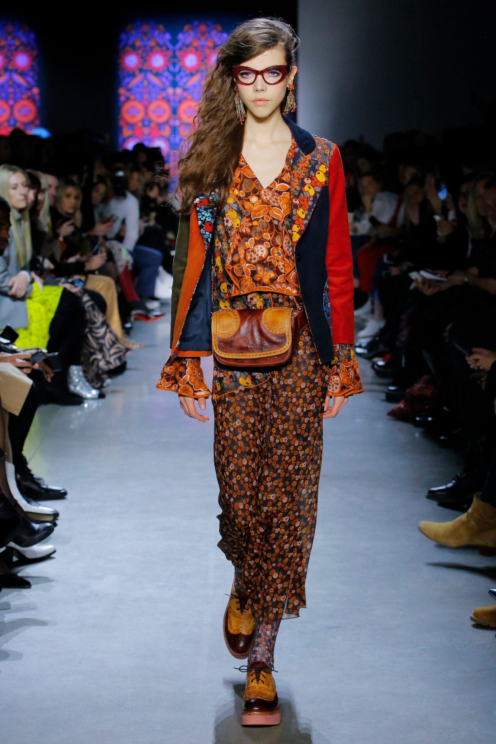 floral midi dress with structured jacket