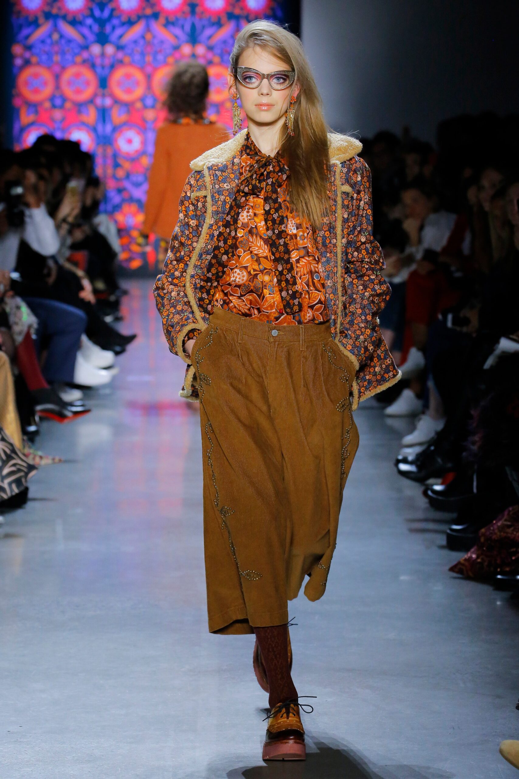 multi cotton long-sleeve structured embroidered jacket