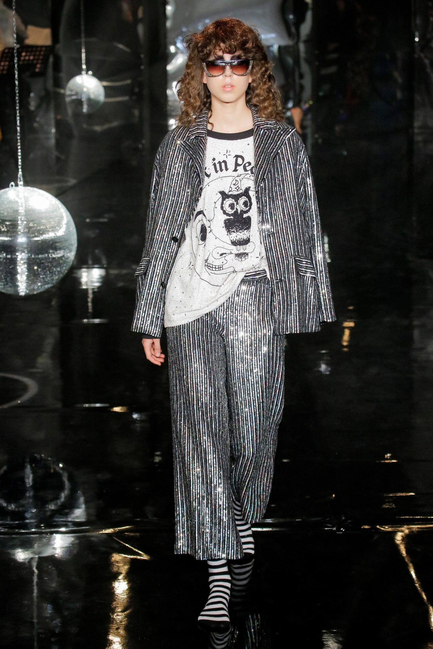 metallic striped jacket and pants