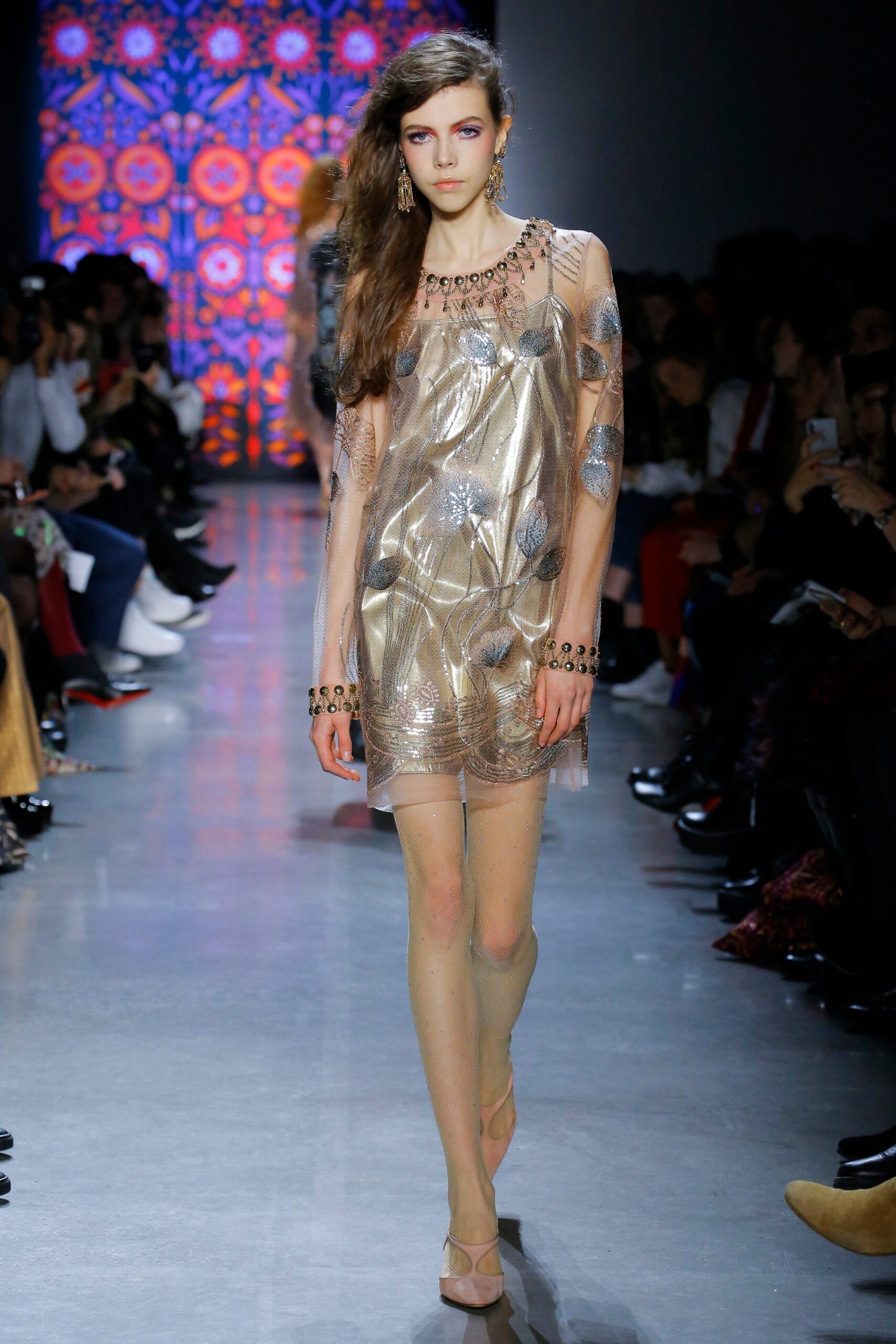 gold silk sleeveless dress