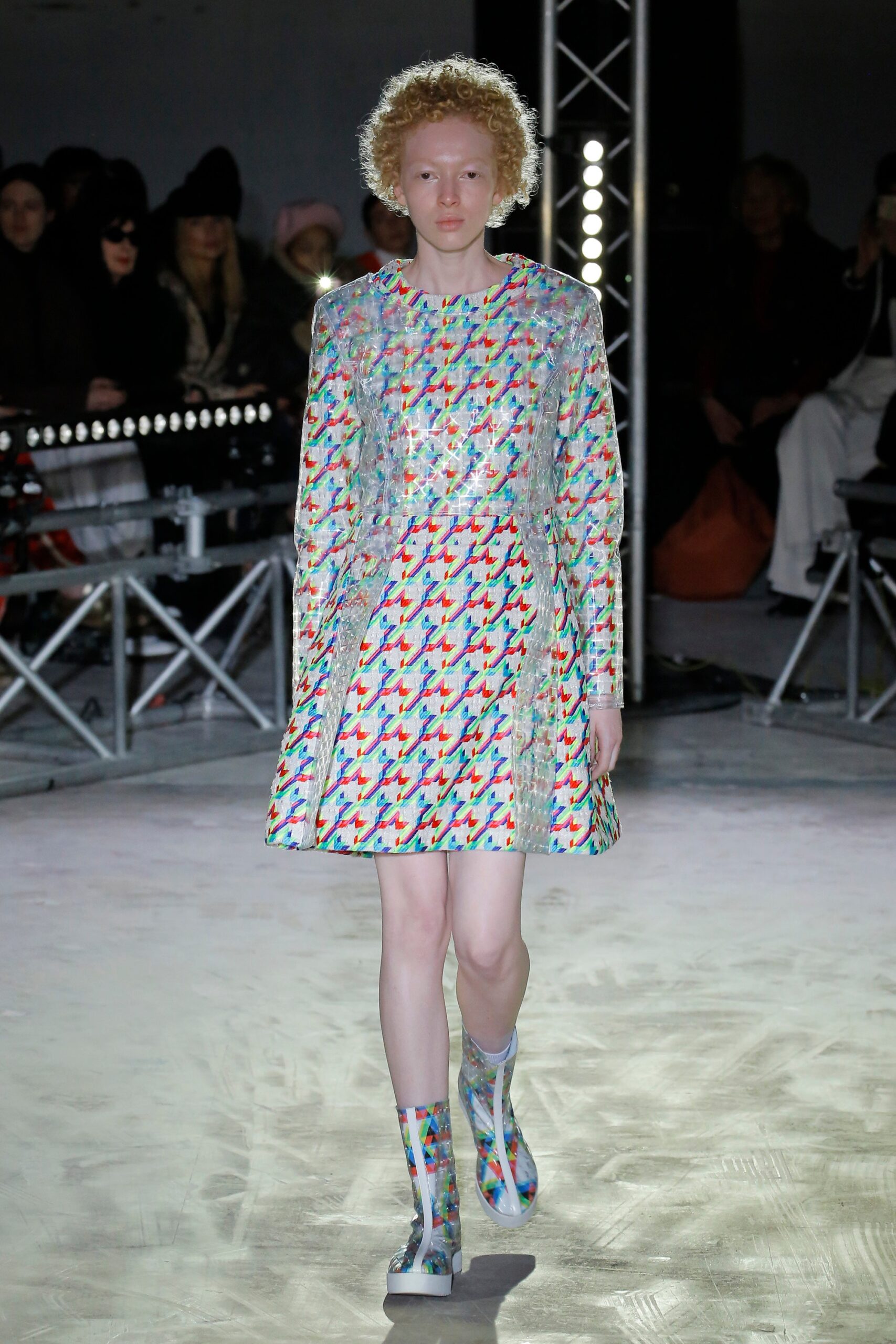 multi-colored printed mini dress