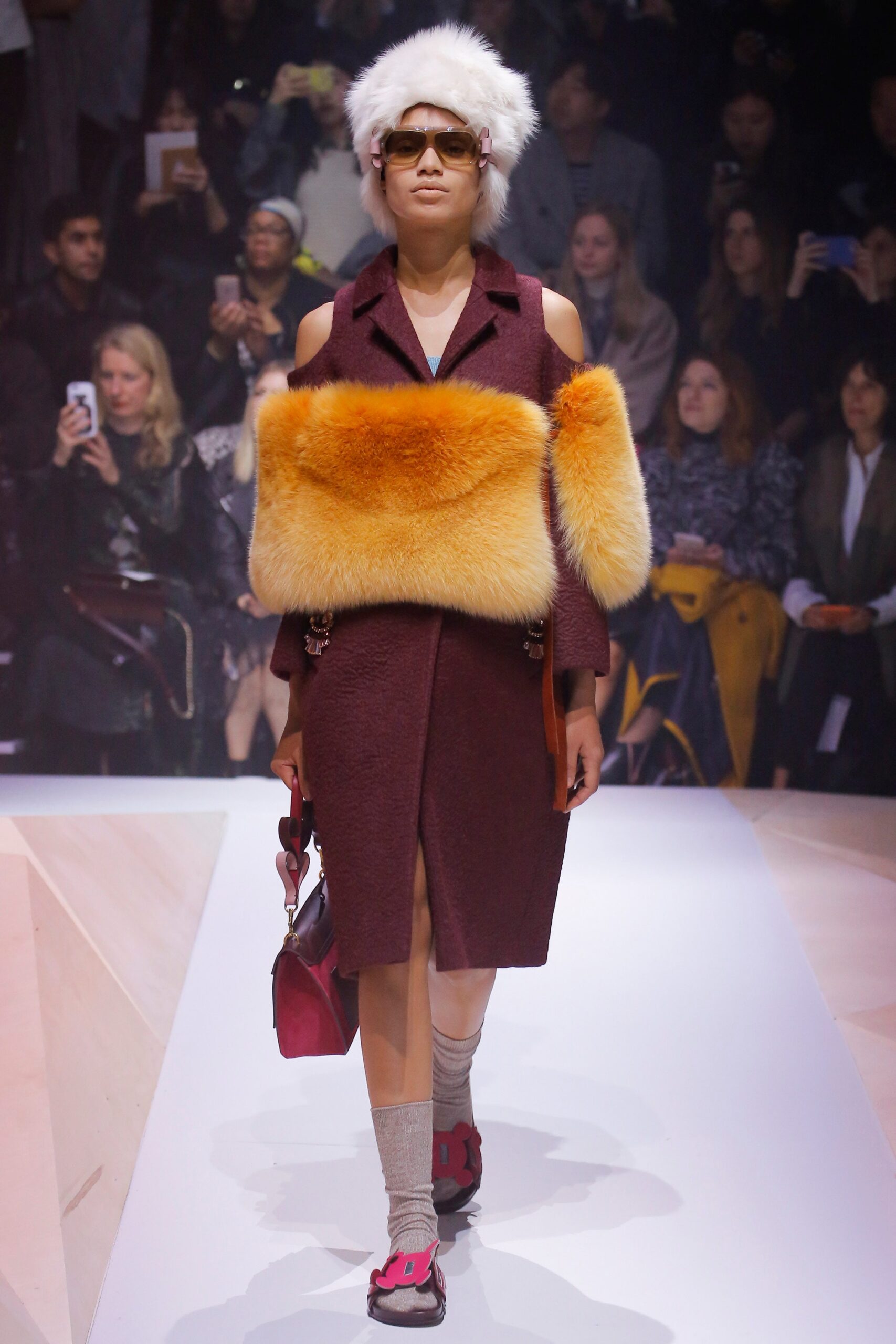 maroon wool belted coat