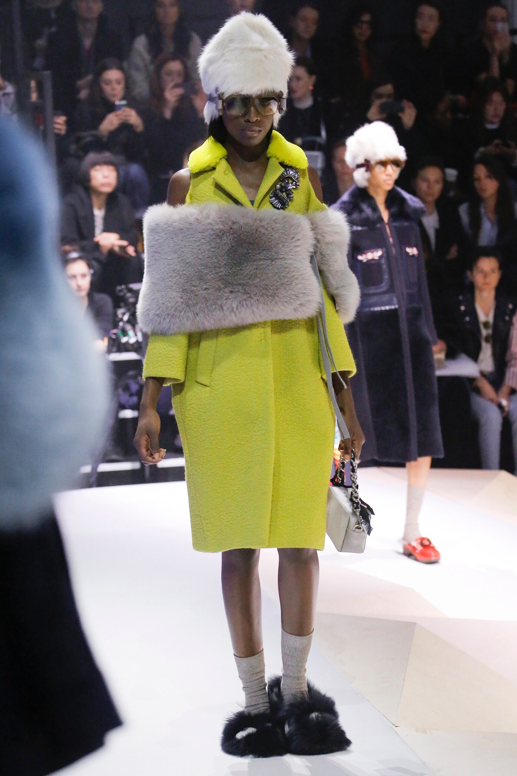 fitted yellow wool coat