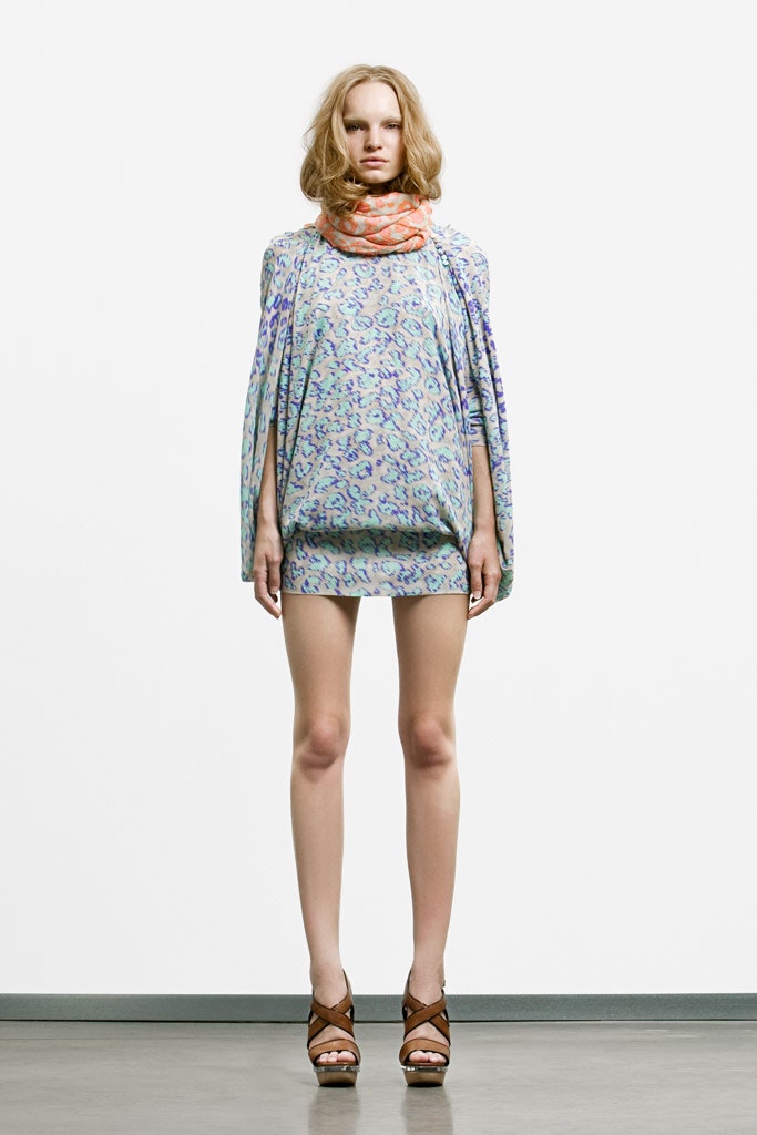 blue purple mini dress with scarf