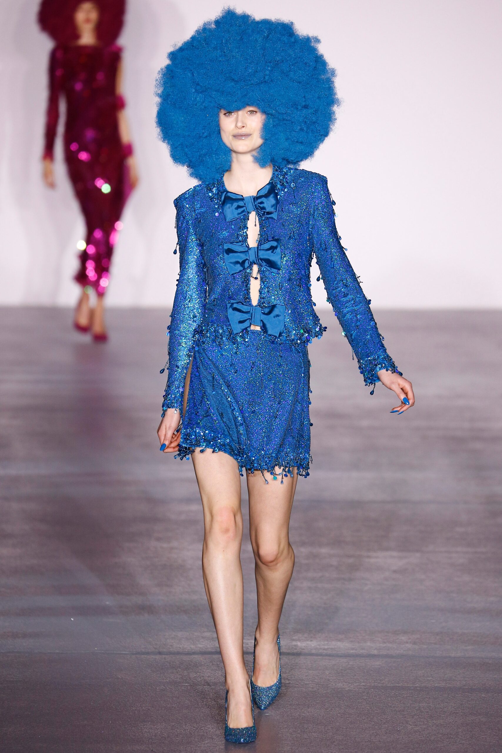 blue embellished mini dress