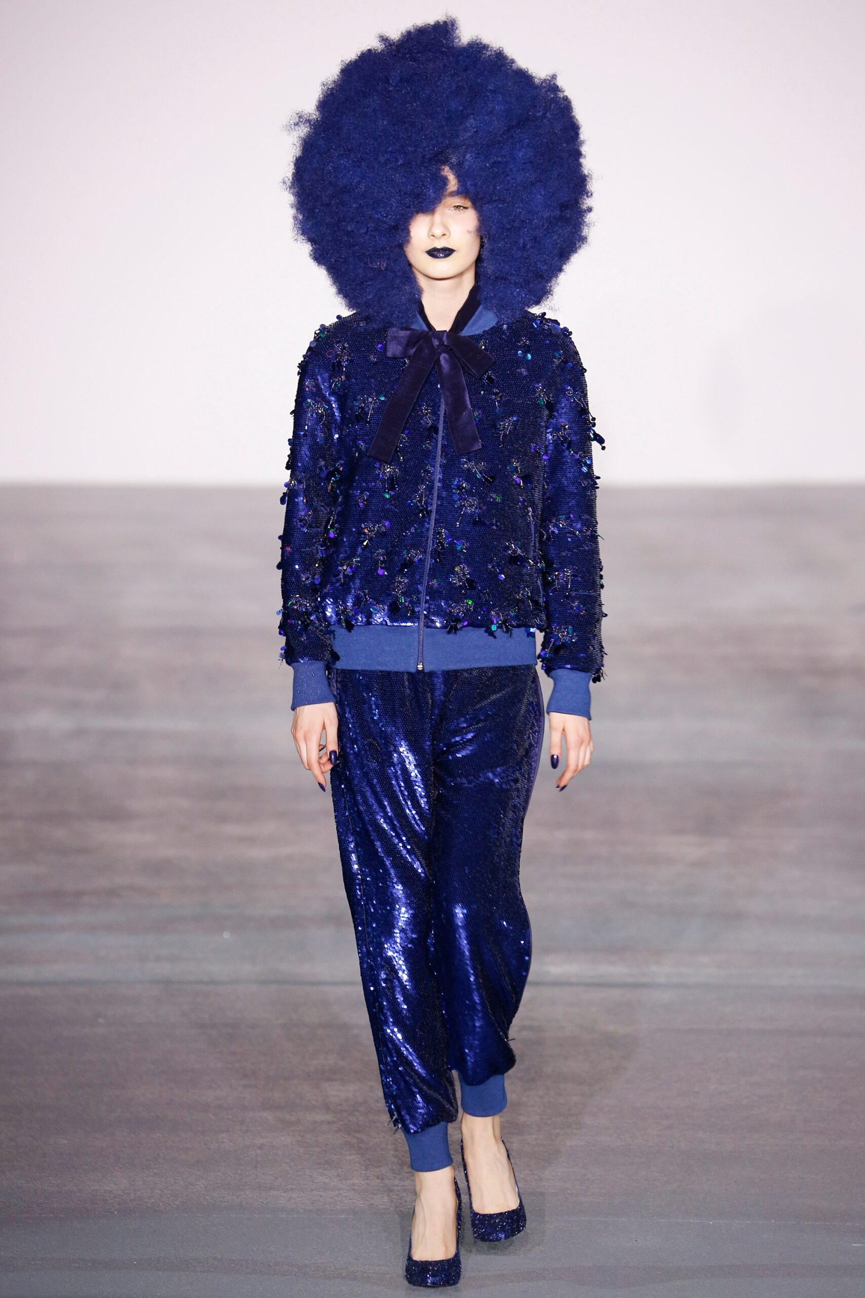 blue sequin jacket and pants