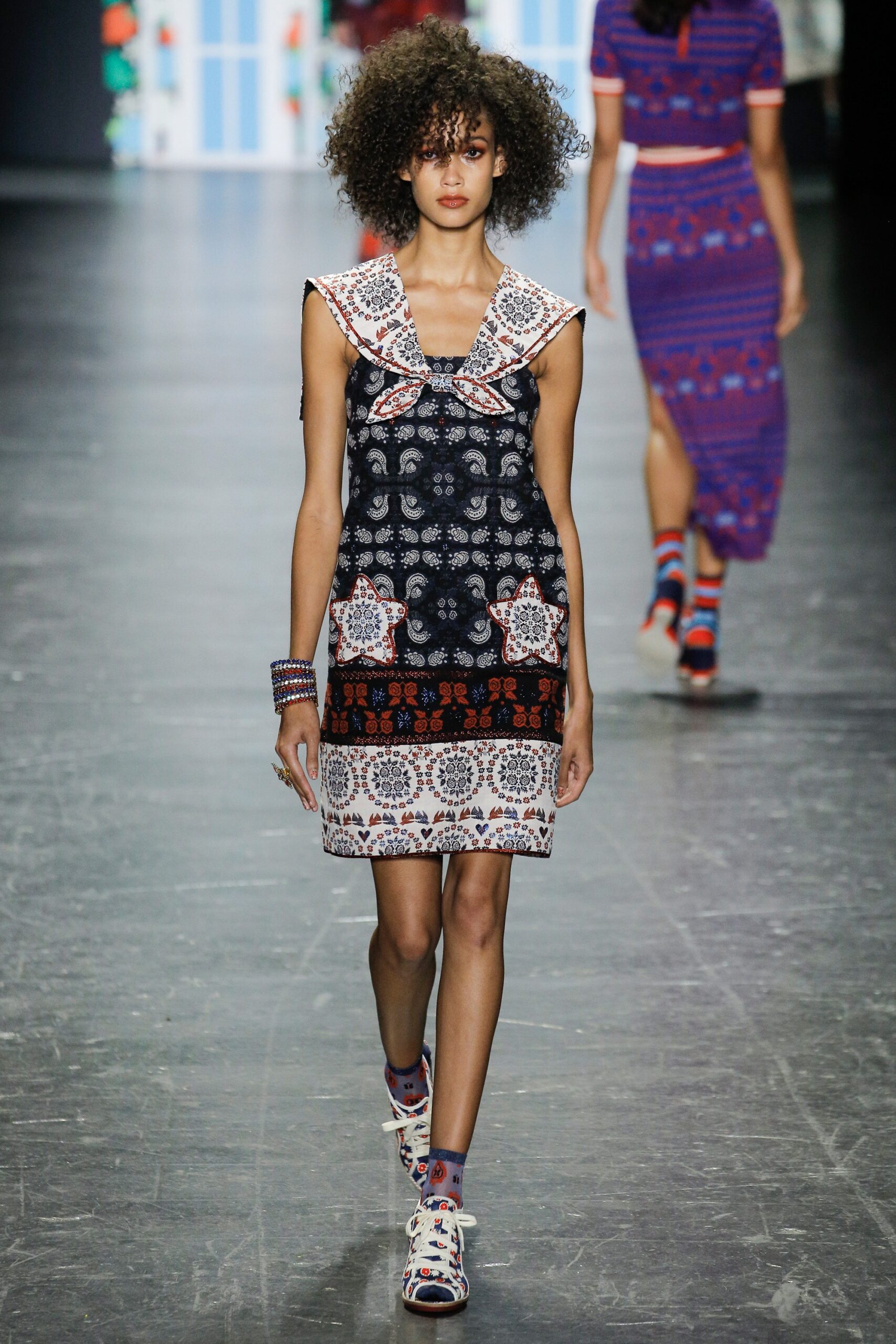 black and white printed dress