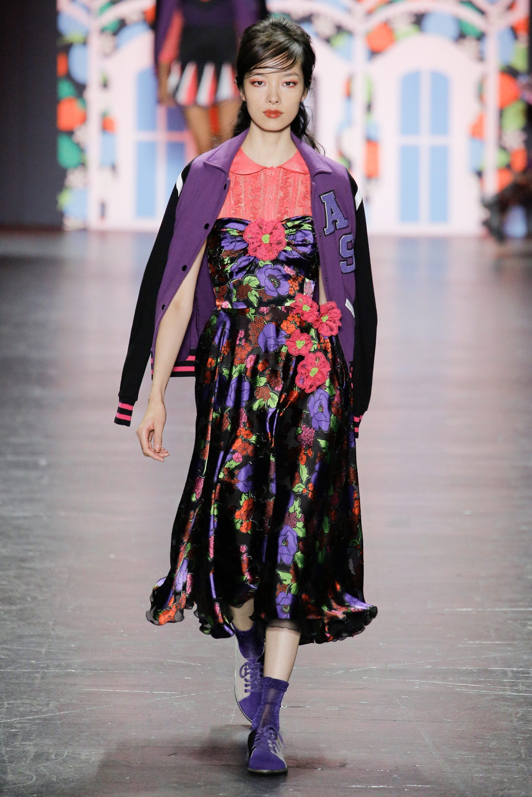 floral midi dress with relaxed jacket