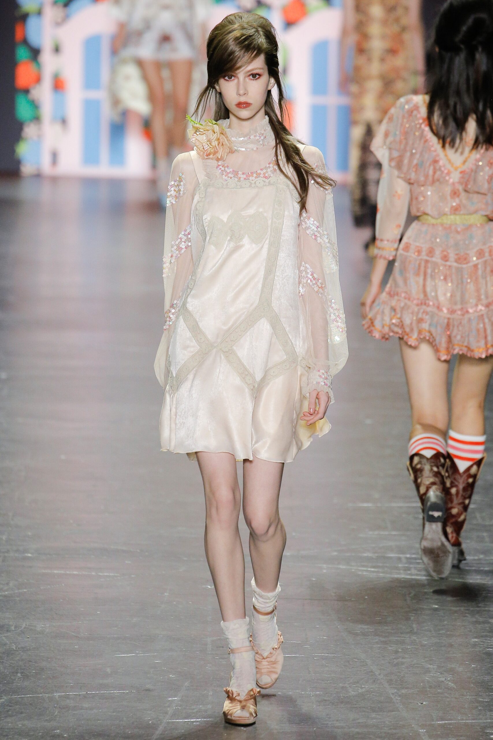 beige silk sleeveless dress