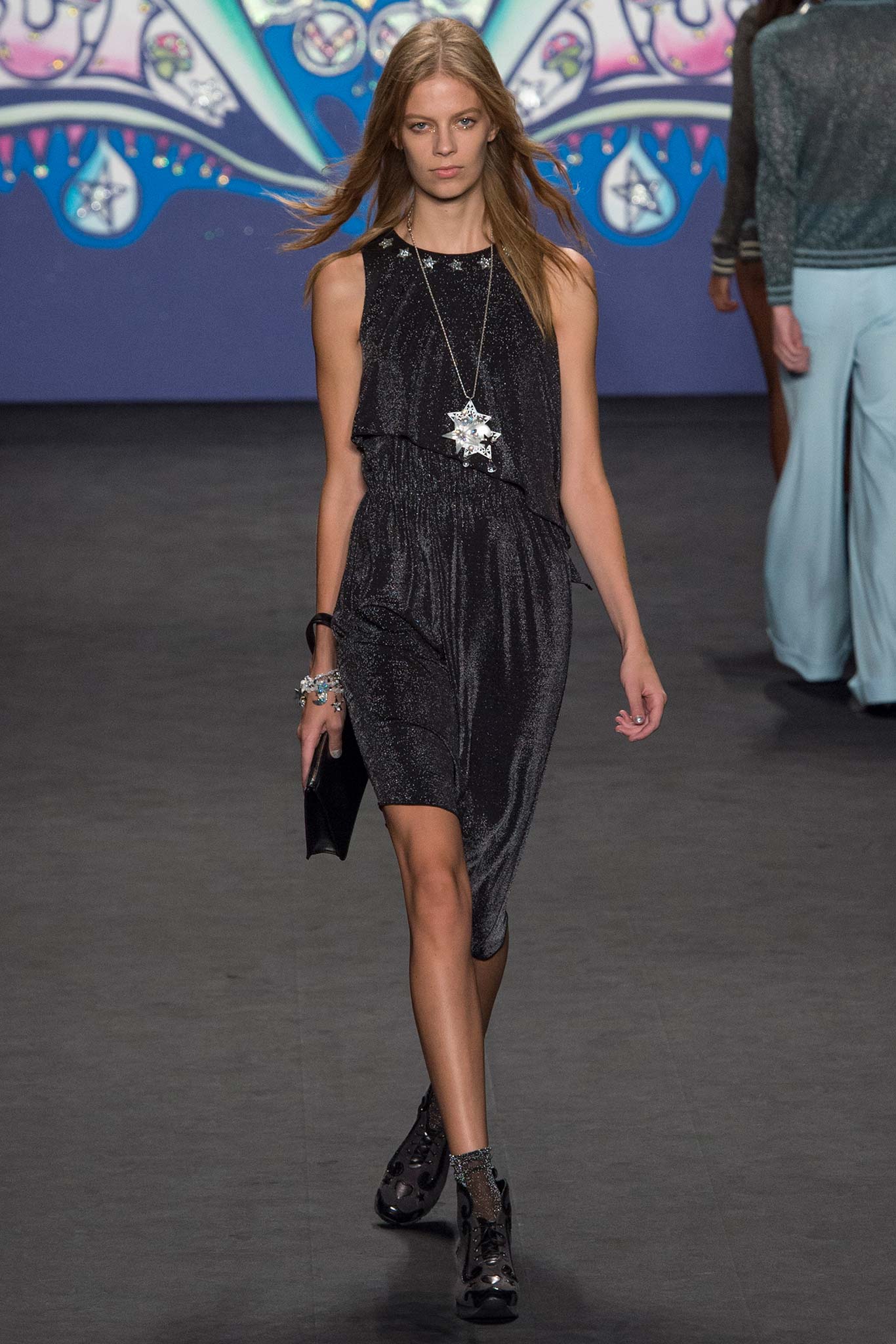 black silk sleeveless dress