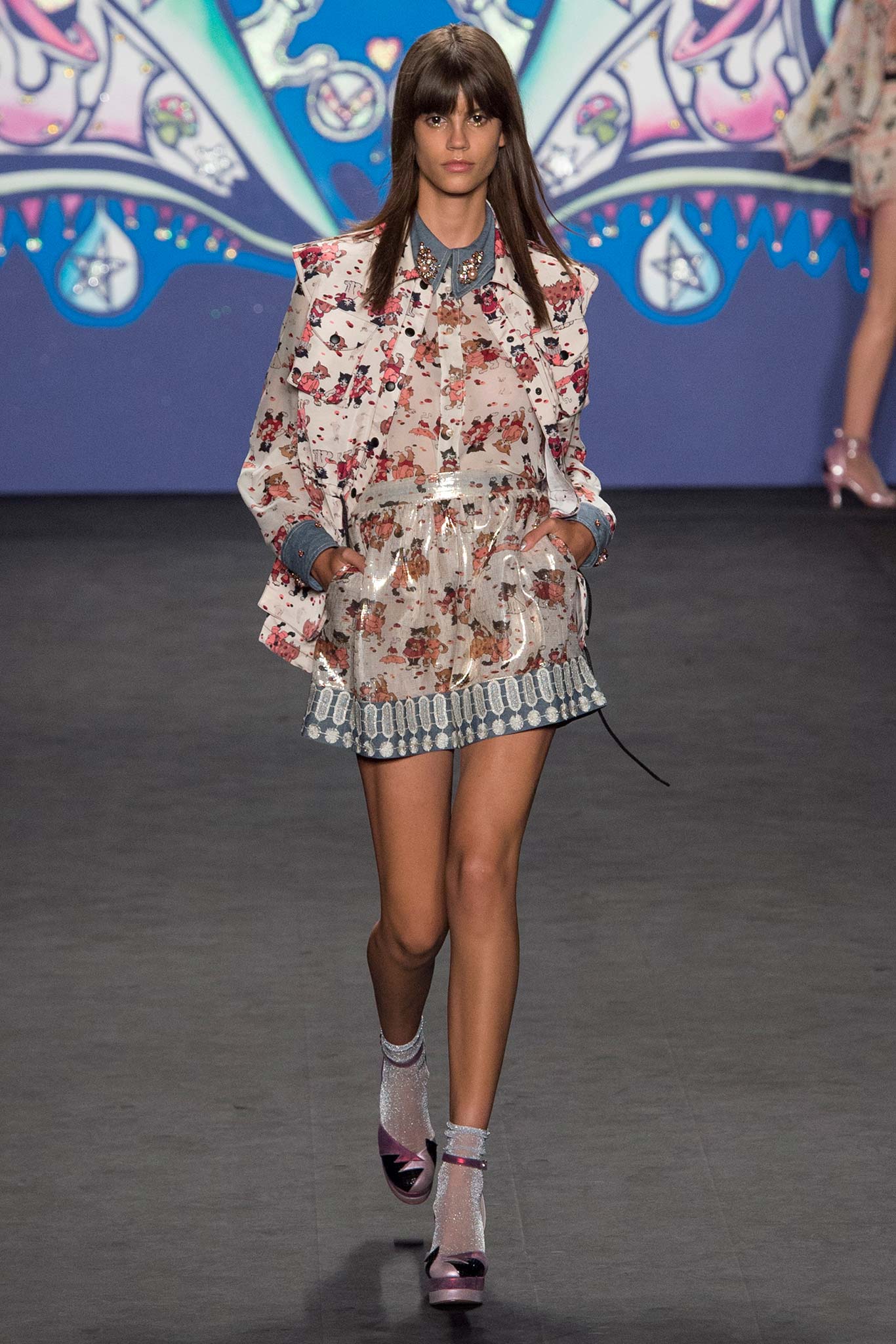 floral mini dress with jacket