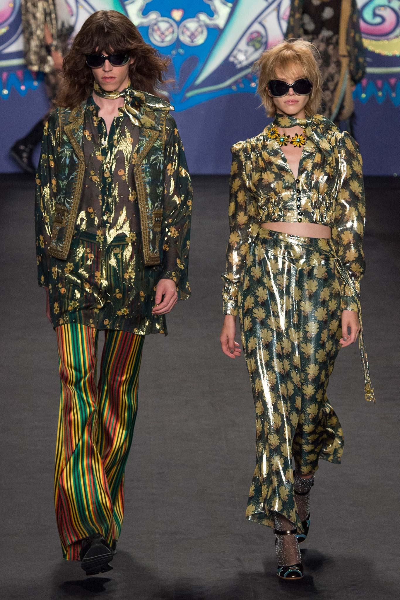 printed silk shirt and pants