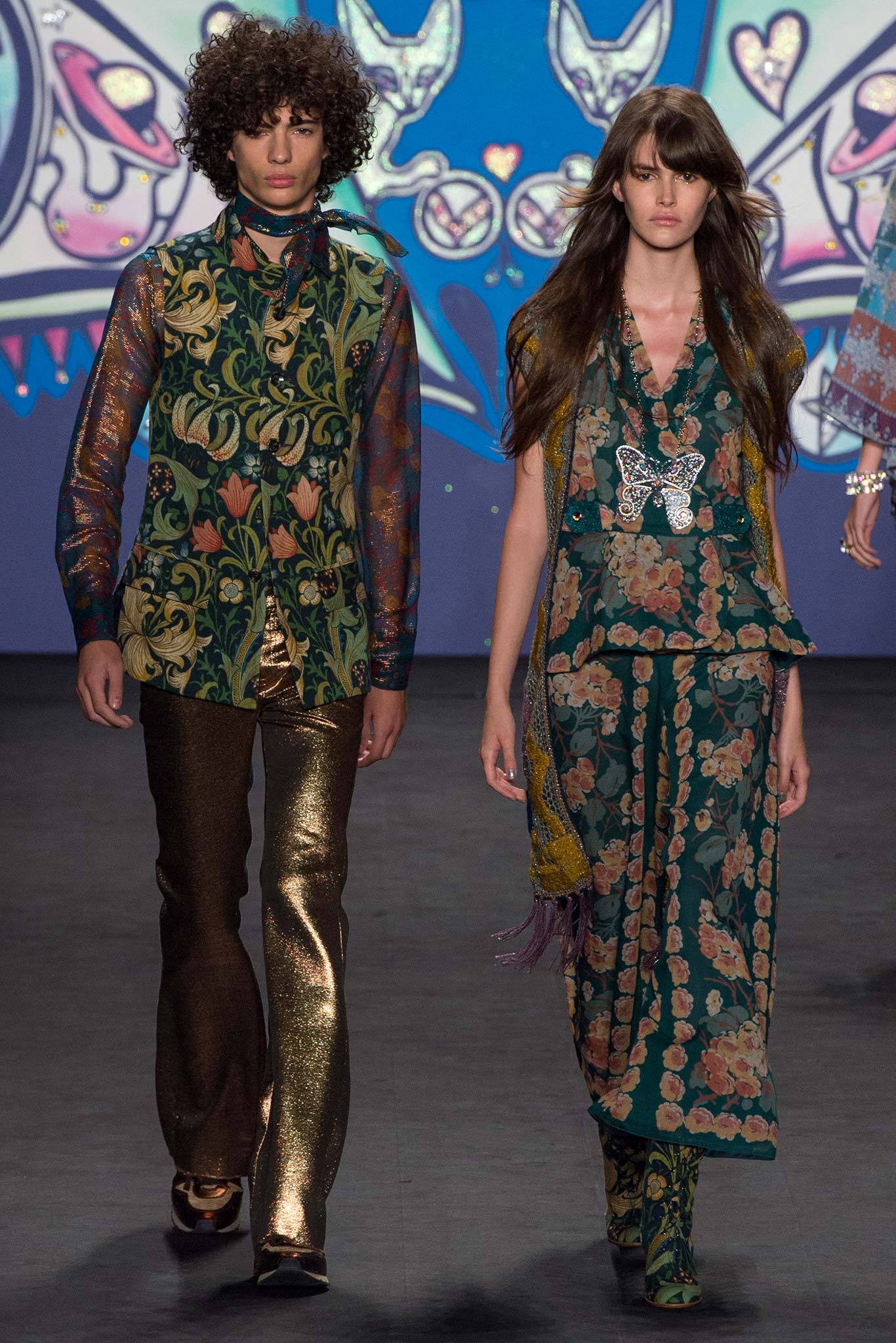 floral midi dress with flared pants