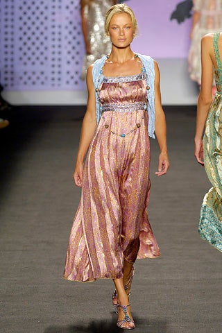 pink silk sleeveless square-neck fitted striped tiered dress