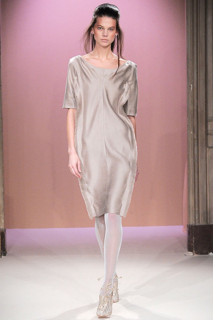 beige silk relaxed midi dress