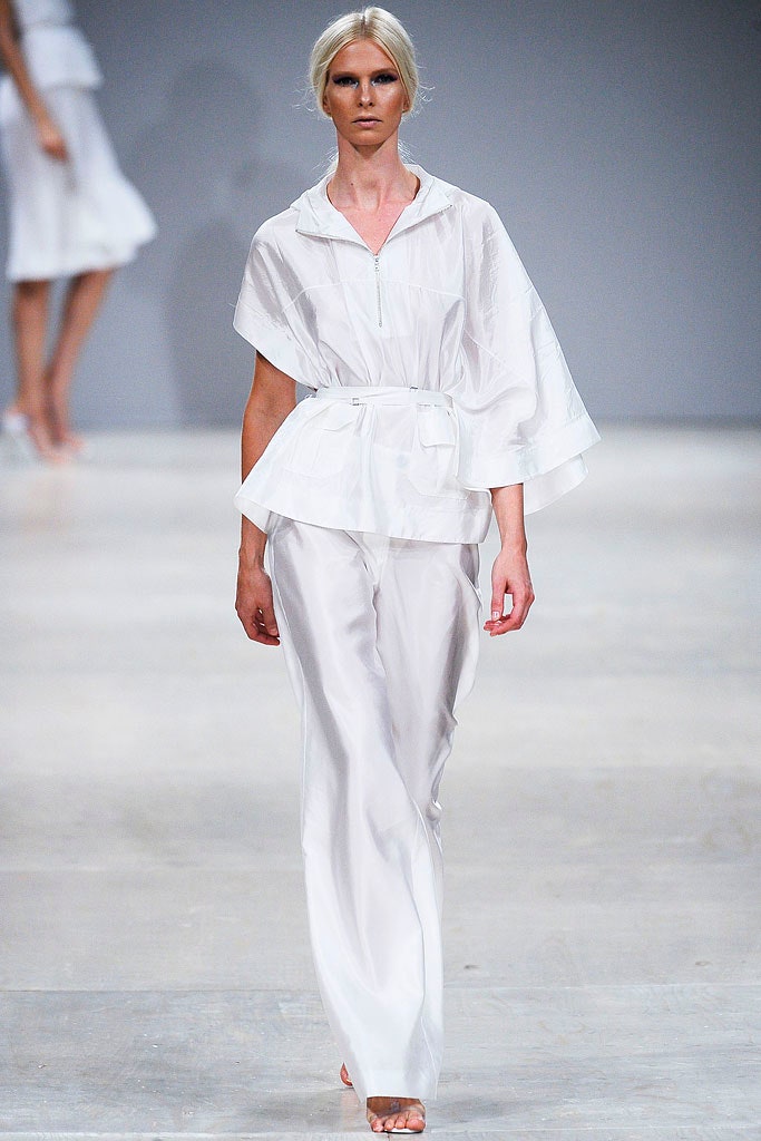 white silk short-sleeve collared relaxed draped top