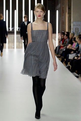 gray silk sleeveless dress