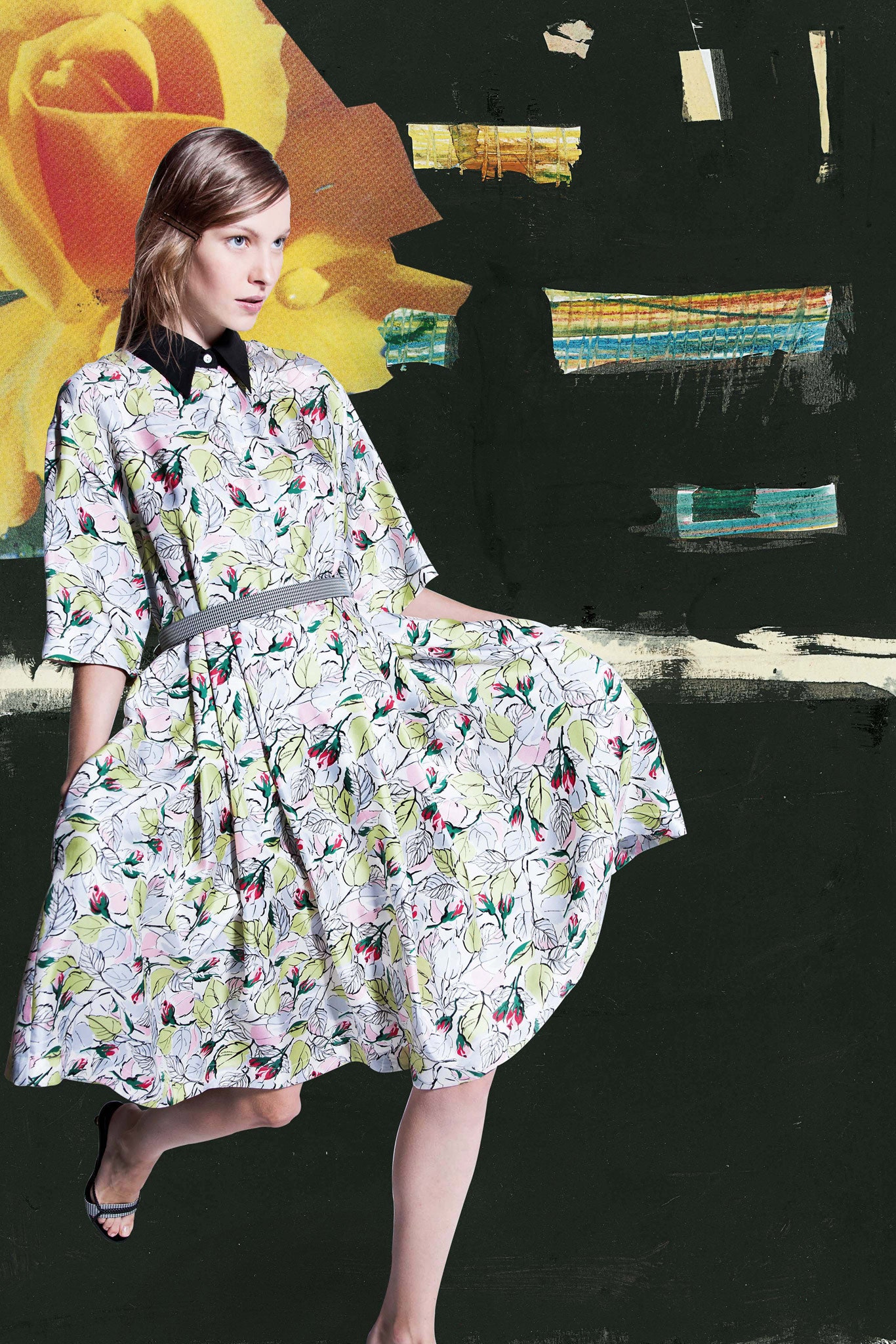 relaxed floral midi dress