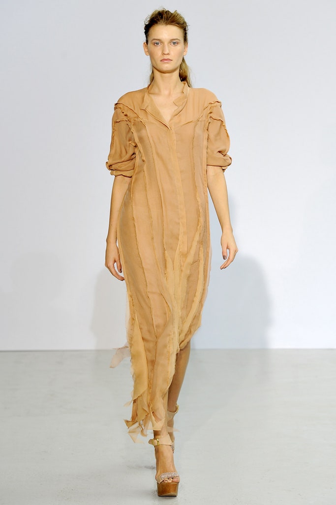 beige relaxed layered dress