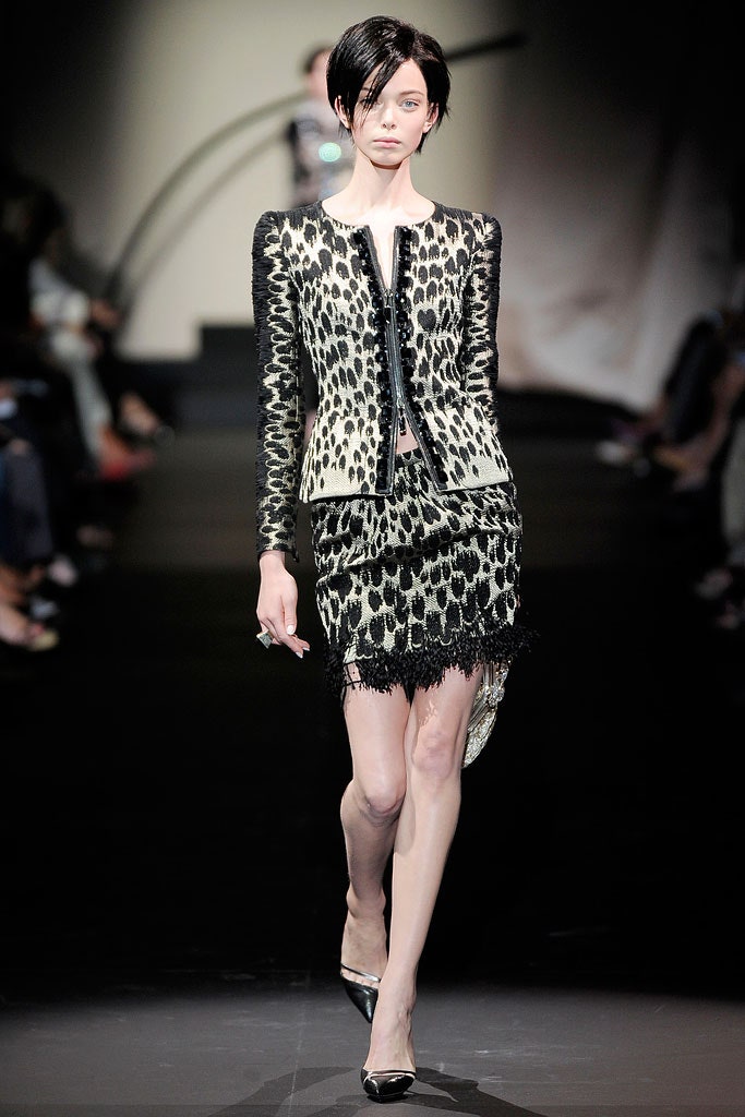 black and white animal-print blazer