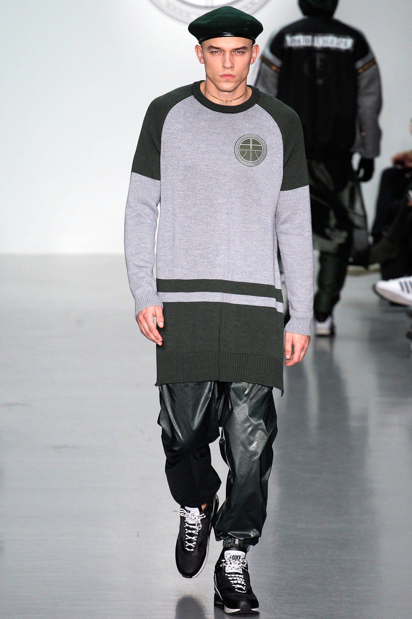 black vinyl relaxed cargo pants