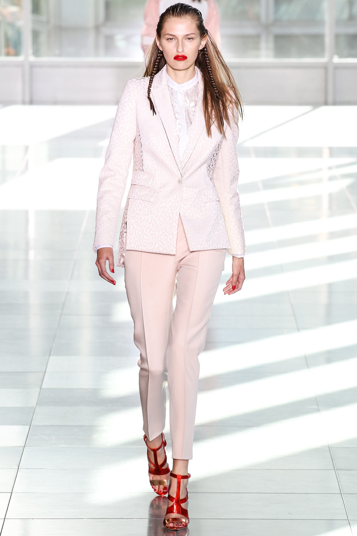 white silk tailored blazer