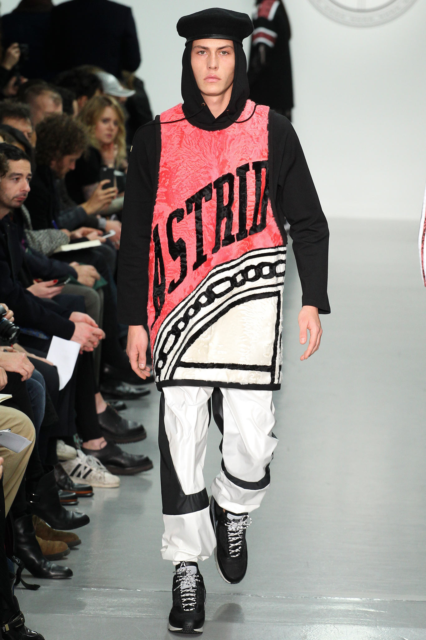 relaxed black and red top with pants