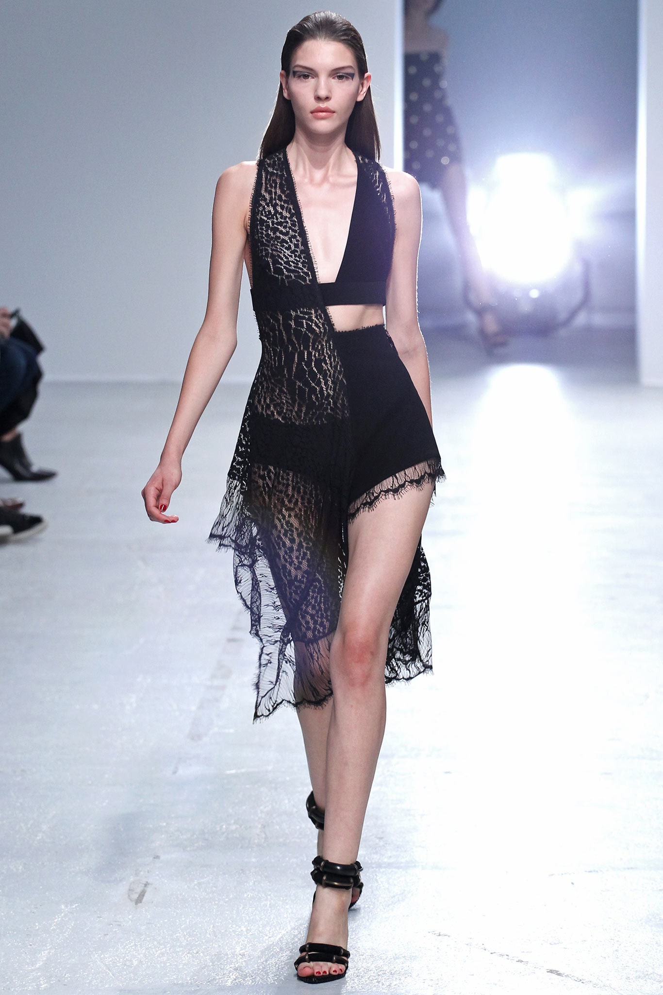 black silk sleeveless mini dress