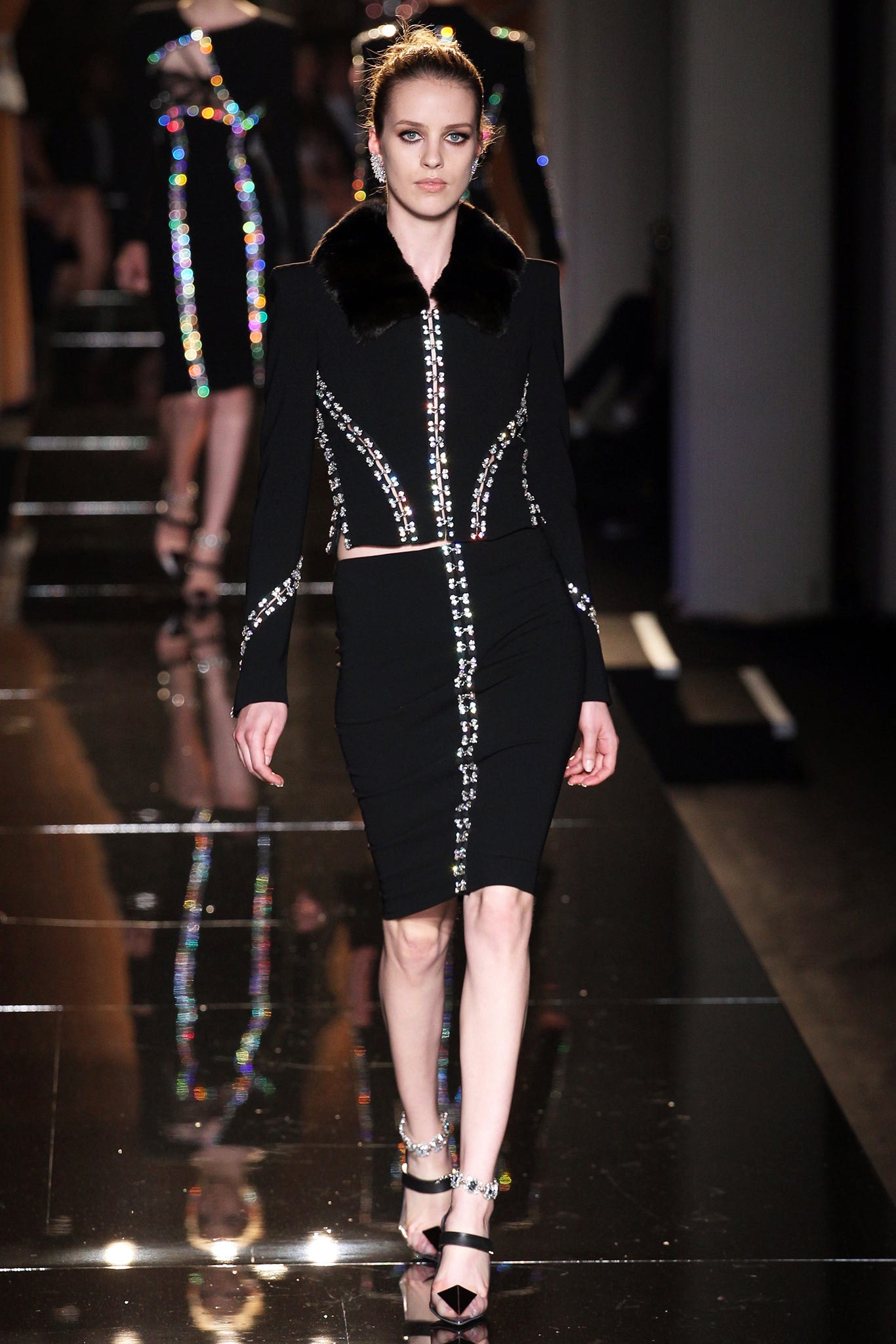 black fitted silk dress