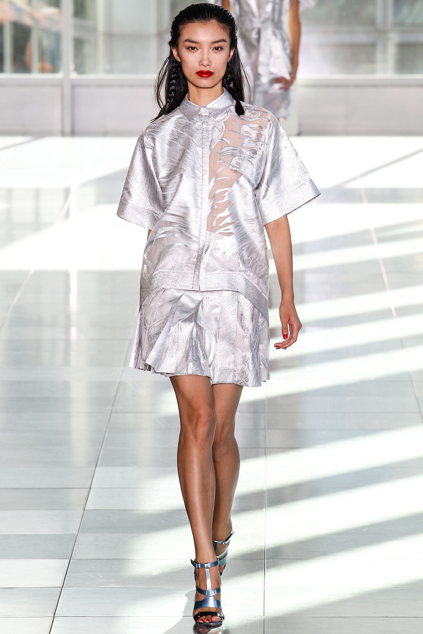 silver fitted mini dress