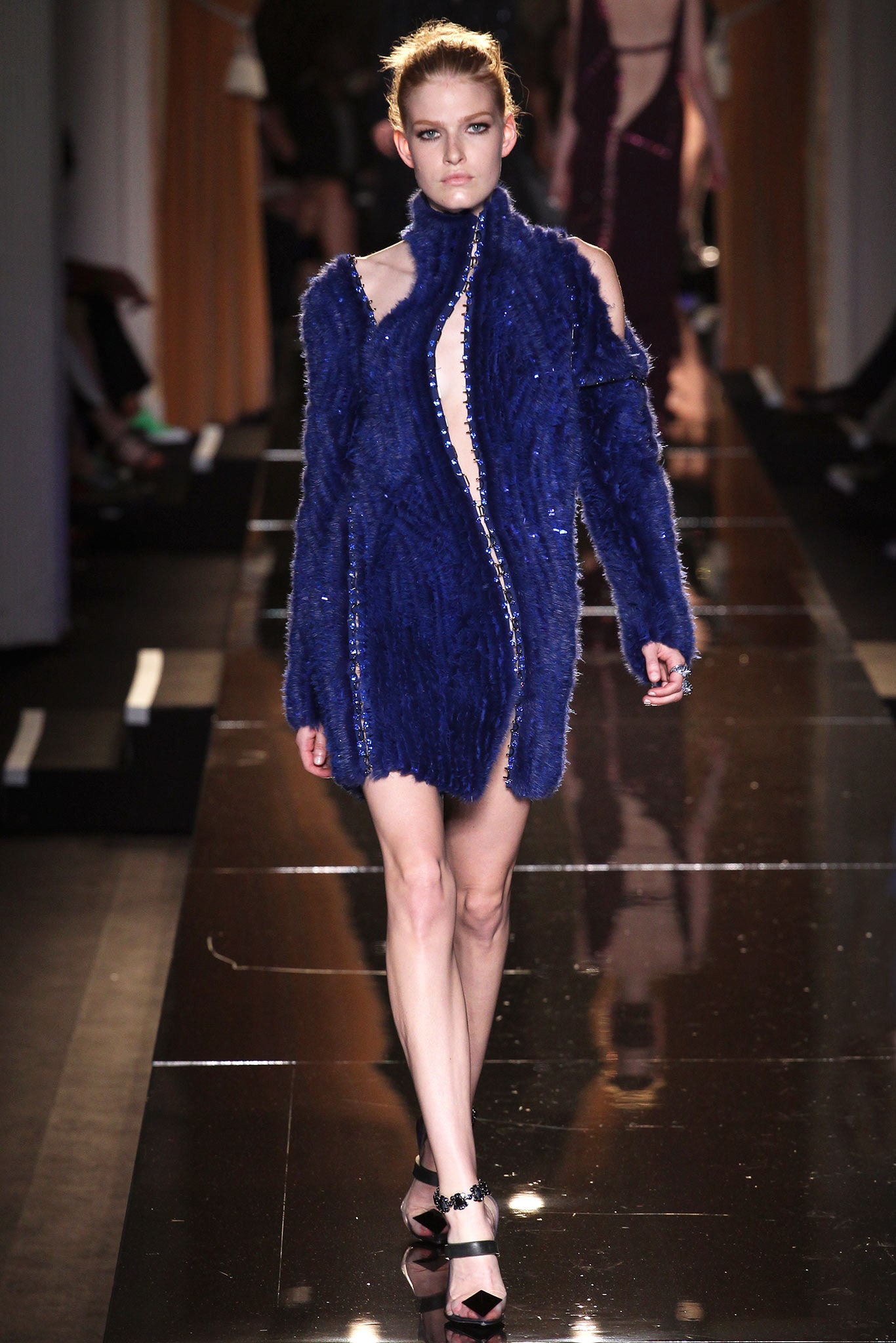 blue sequined mini dress
