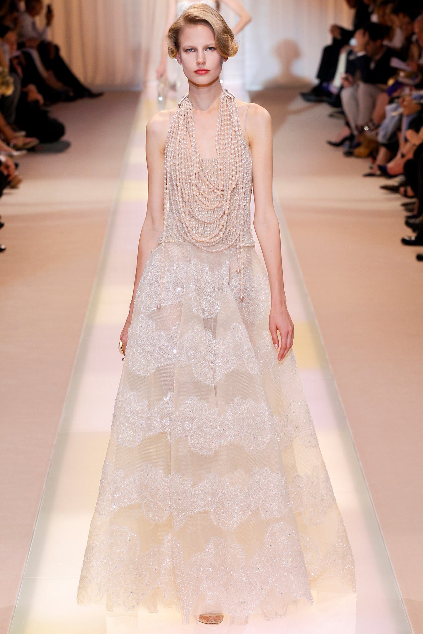 ivory silk sleeveless gown
