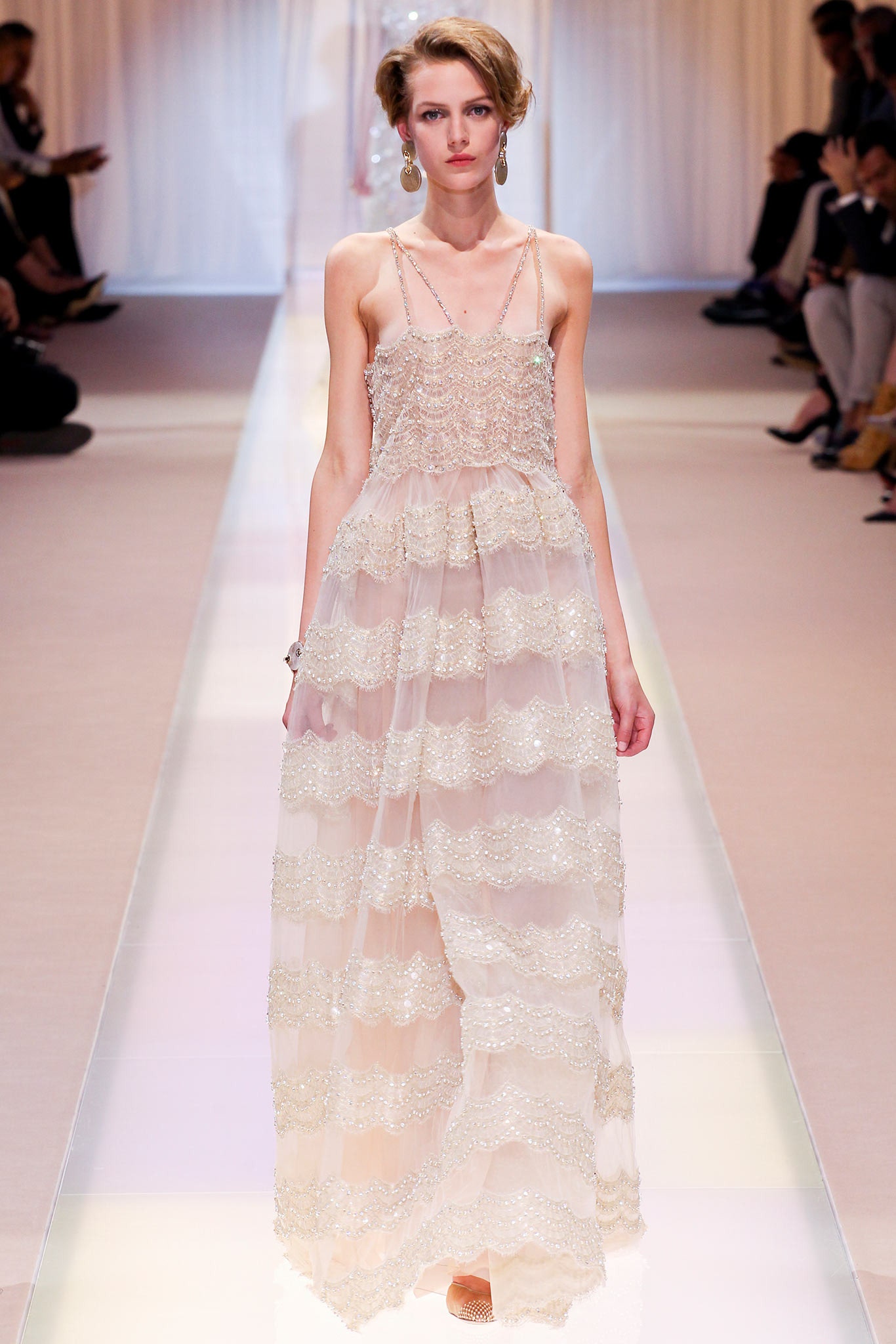 pink silk sleeveless gown