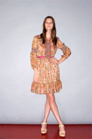 beige pink relaxed mini dress