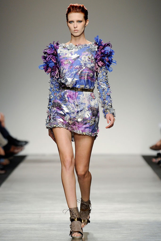 purple embellished mini dress