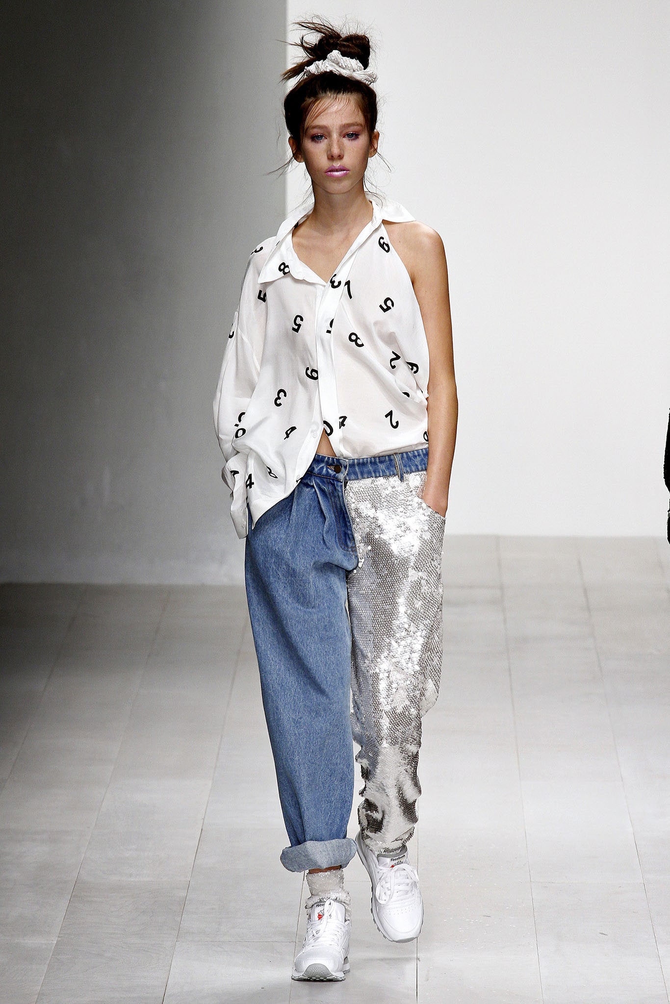 relaxed white shirt with printed pants