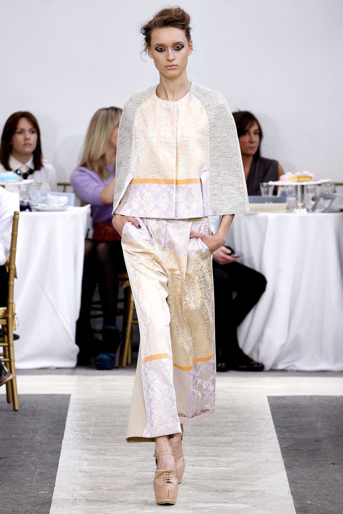 elegant silk cape and pants