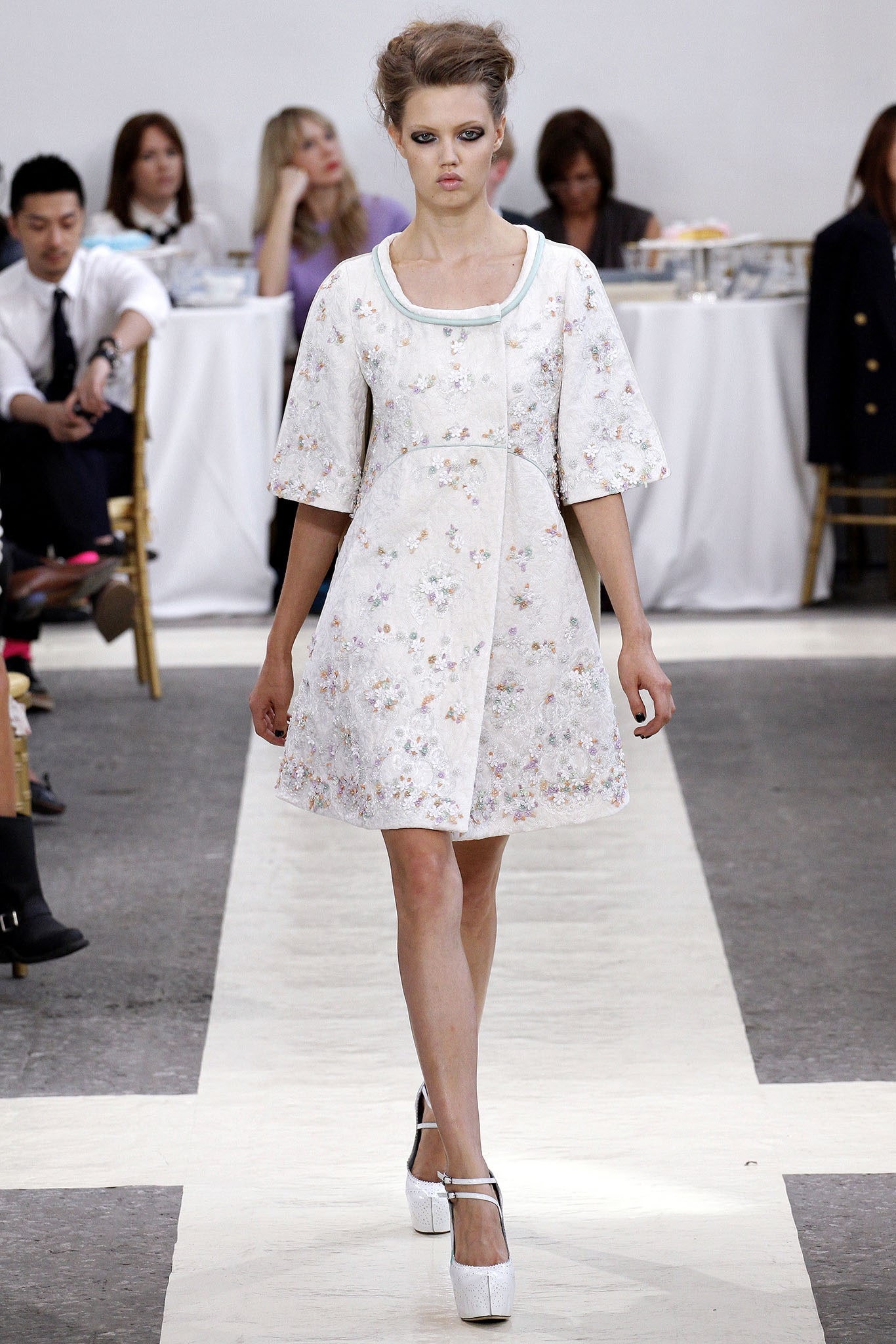 white embroidered mini dress