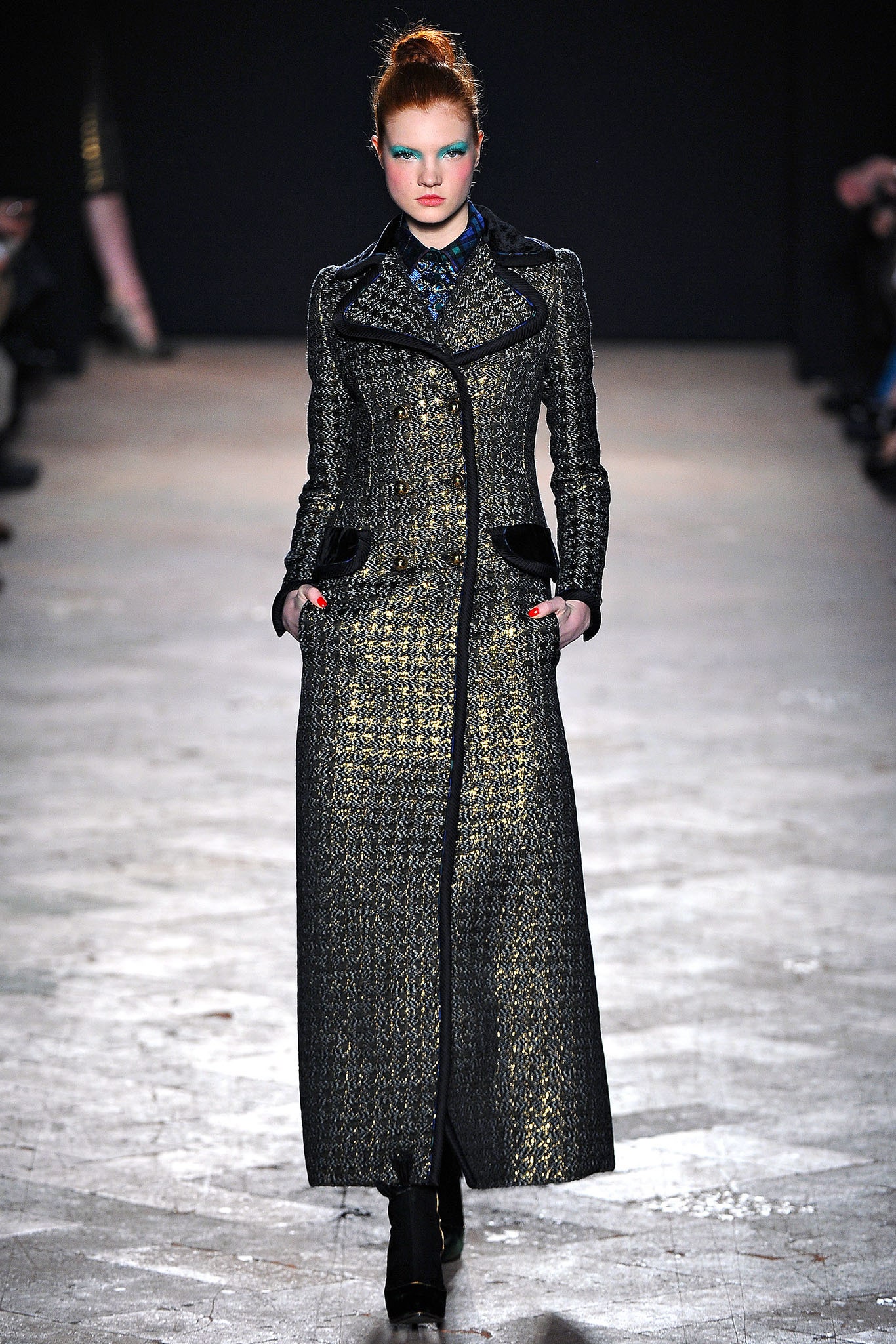 black and gold embroidered coat