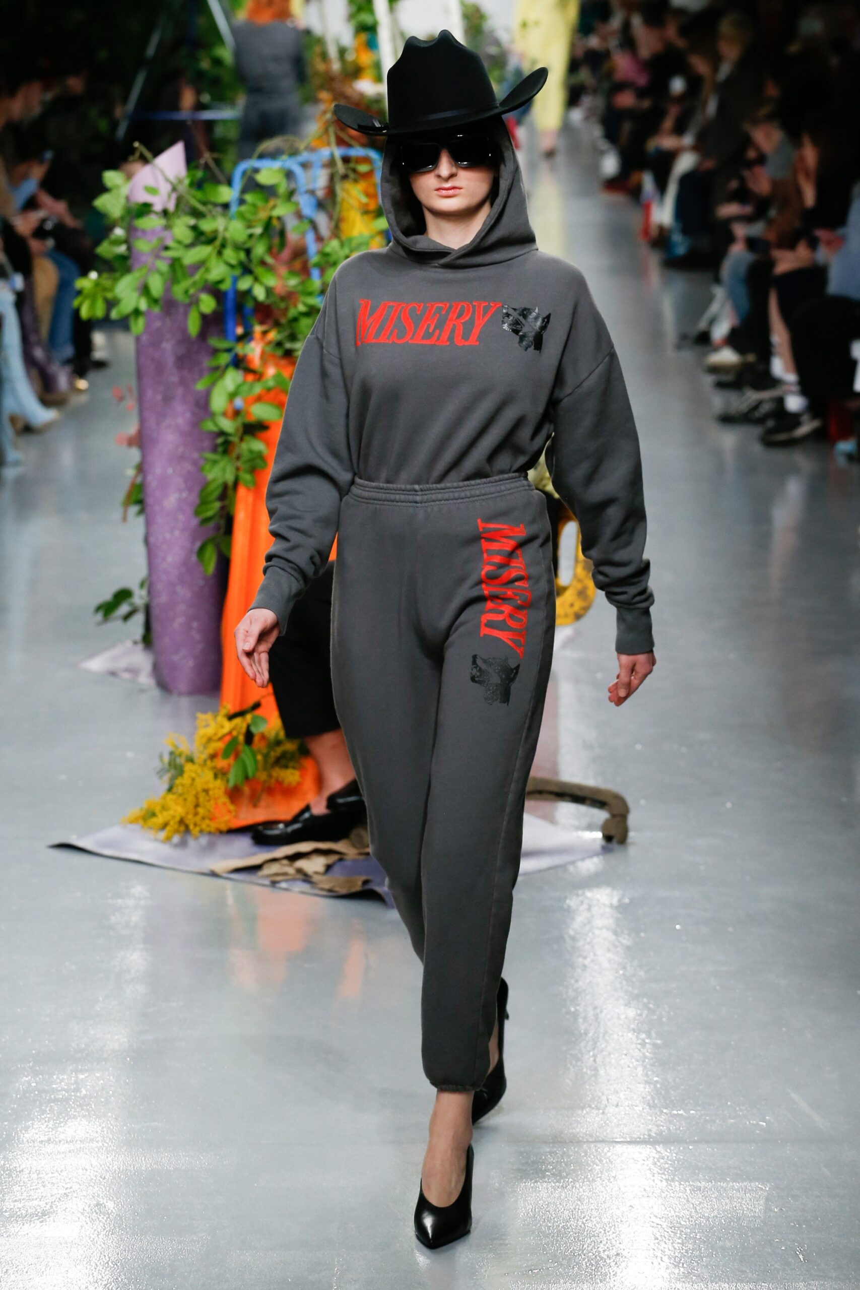 gray hoodie and fitted pants