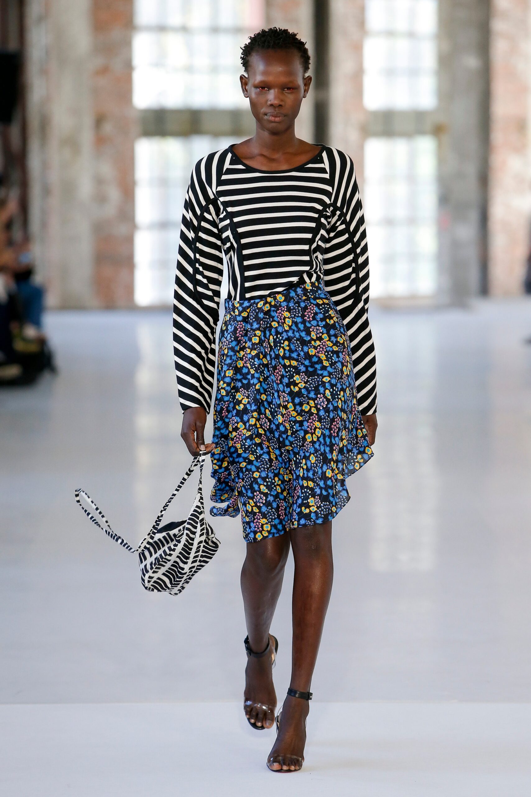 black striped bag