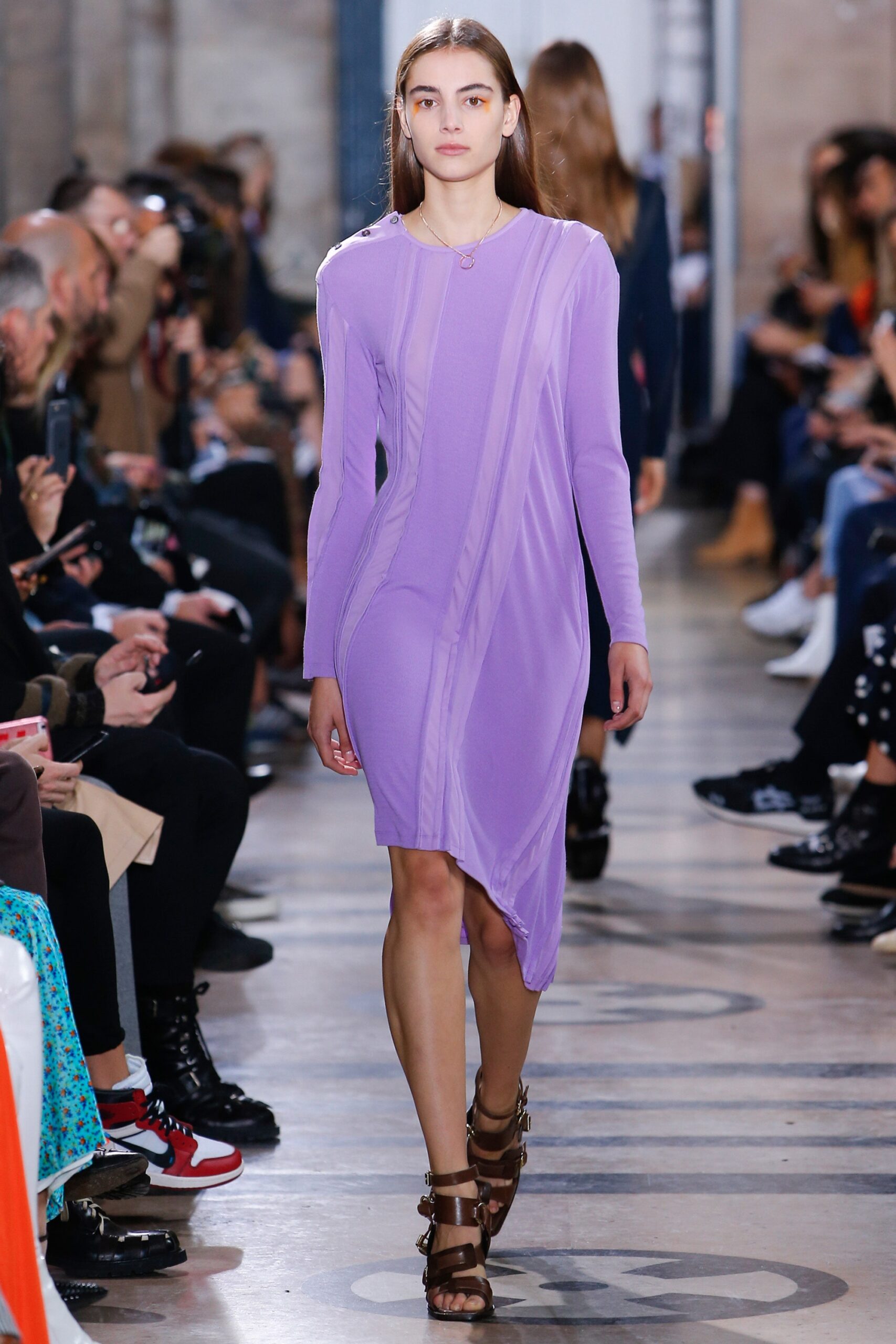 fitted purple asymmetric dress