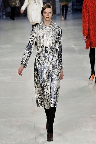 white black printed belted coat