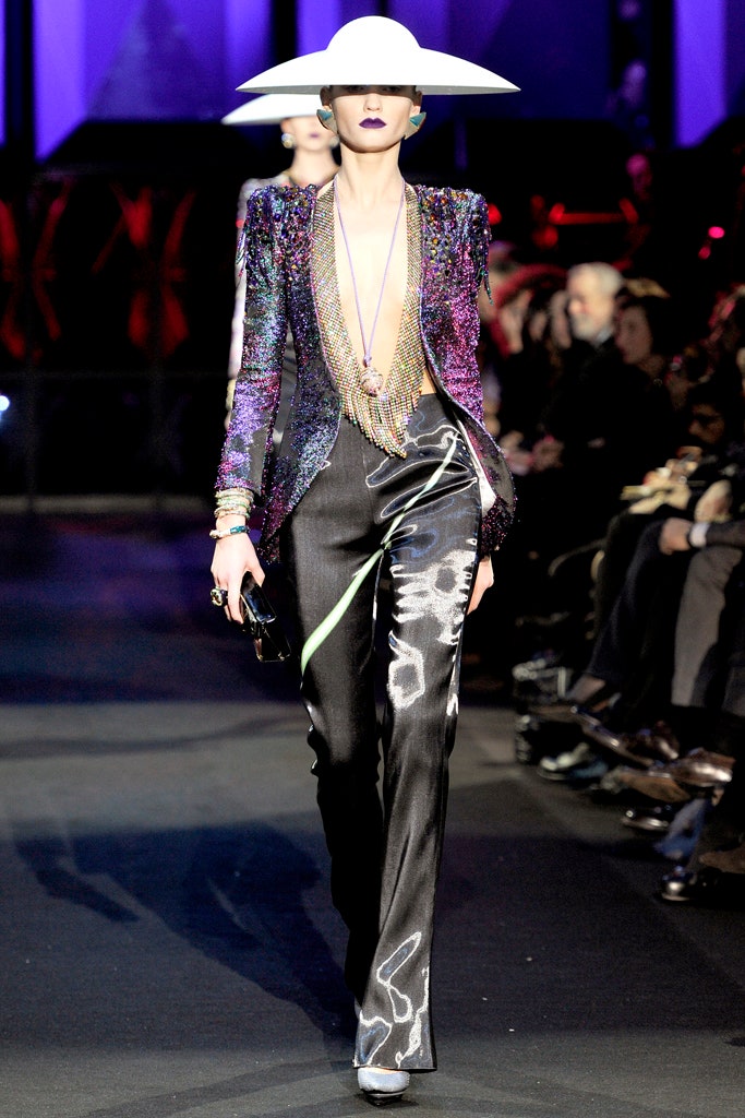 purple sequin tailored blazer