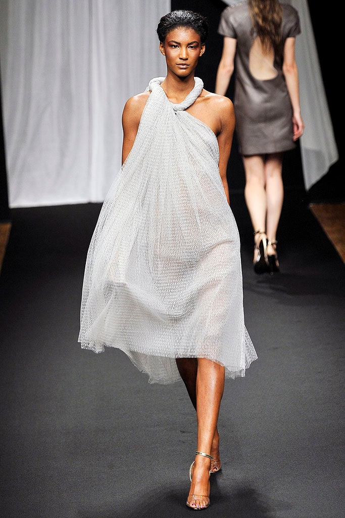 white flowing halter dress
