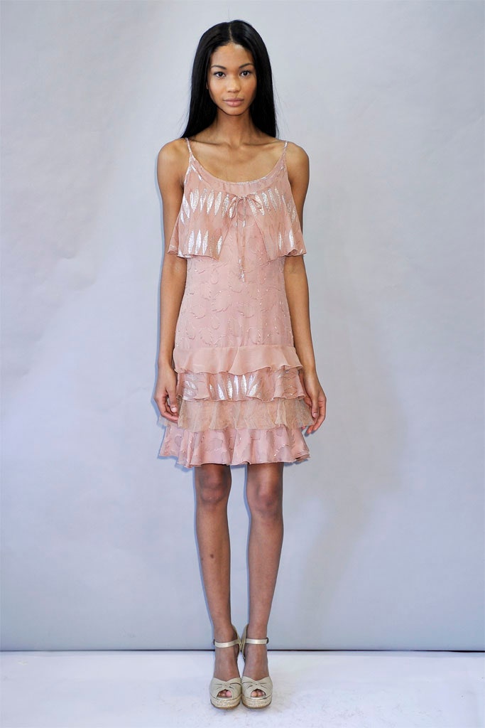 pink silk sleeveless dress