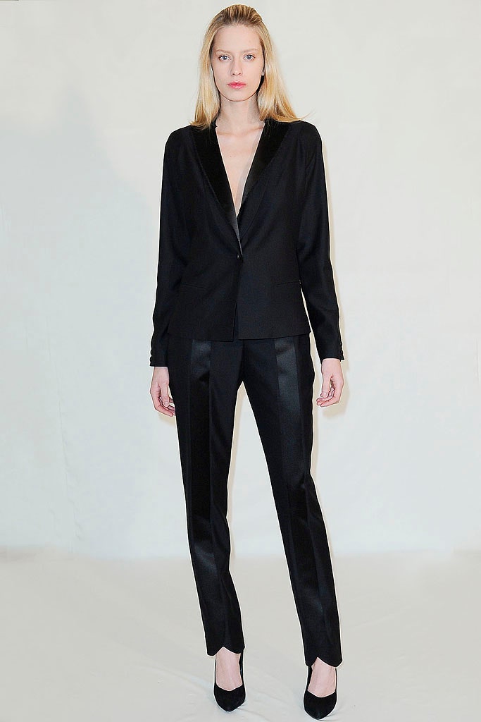 black tailored blazer and pants